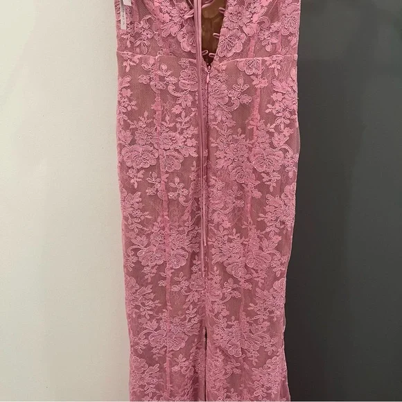 NWT V. Chapman Maxi Dress Ruby Gown Pink Lace Bustier Corset Wedding Guest sz 2 - Picture 5 of 10